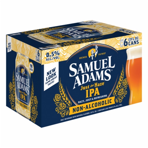 Samuel Adams Just the Haze Non-Alcoholic IPA Beer Perspective: back
