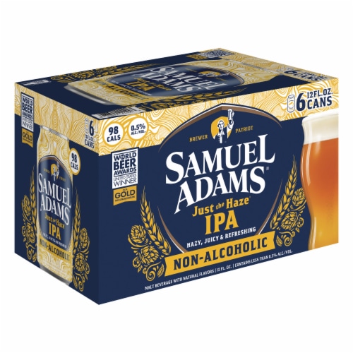 Samuel Adams Just the Haze Non-Alcoholic IPA Beer Perspective: back