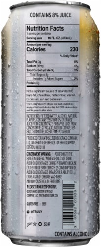 TRULY Unruly Tropical Twist Hard Seltzer Can Perspective: back
