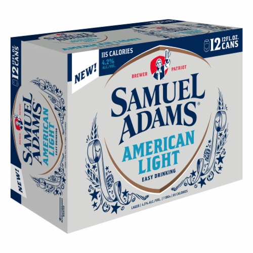 Samuel Adams American Light Lager Beer Perspective: back