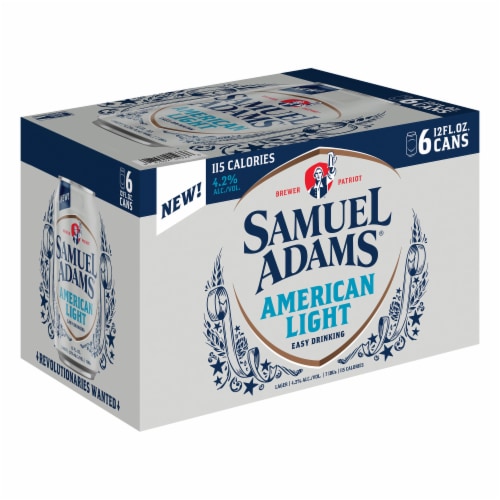 Samuel Adams American Light Lager Beer Perspective: back
