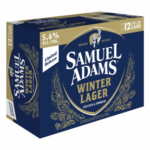 Samuel Adams Winter Lager Seasonal Beer Perspective: back