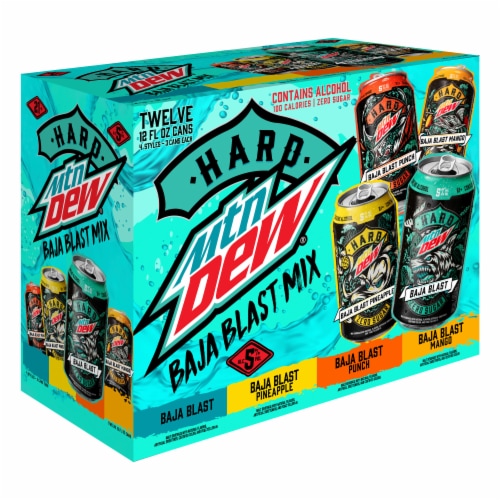 Hard MTN Dew Baja Blast Variety Pack Perspective: back
