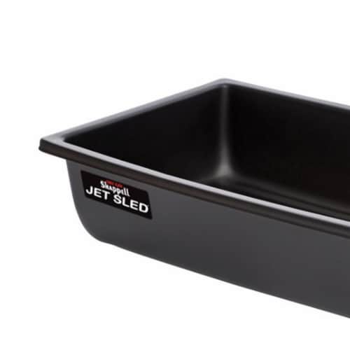 Shappell Laker JS1 Jet Molded Polyethylene Ice Fishing Snow Sled with Runners - Black Perspective: back