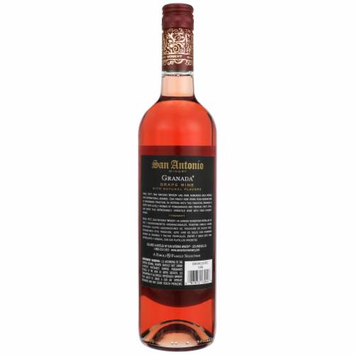 San Antonio Specialty Granada Sweet Pink Rosé Wine Perspective: back