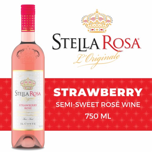 Stella Rosa Strawberry Rose Semi-Sweet Italian Rose Wine Perspective: back
