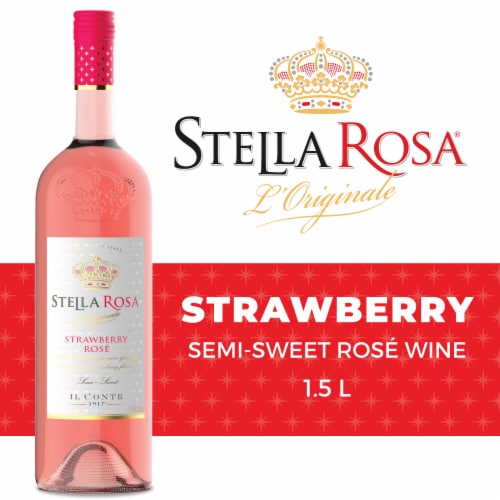 Stella Rosa Strawberry Rose Semi-Sweet Italian Rose Wine Perspective: back