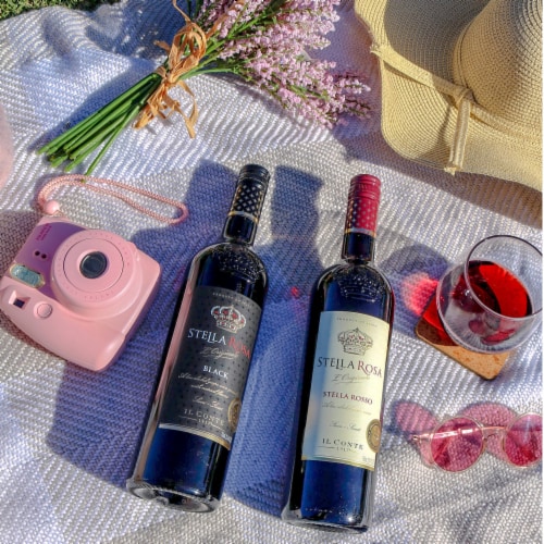 Stella Rosa Rosso and Black Semi-Sweet Red Blend Italian Wine Box Perspective: back
