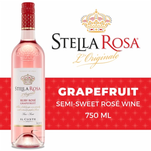 Stella Rosa Ruby Rose Grapefruit Semi-Sweet Italian Rose Wine Perspective: back