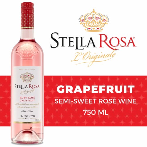 Stella Rosa Ruby Rose Grapefruit Semi-Sweet Italian Rose Wine Perspective: back