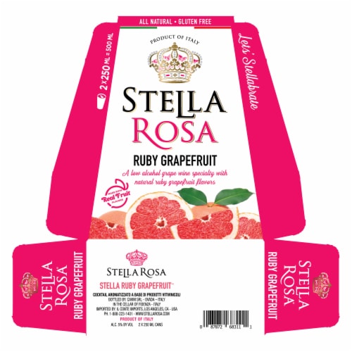 Stella Rosa Grapefruit Semi-Sweet Italian Red Wine Perspective: back