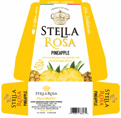 Stella Rosa Pineapple Semi-Sweet Italian White Wine Perspective: back