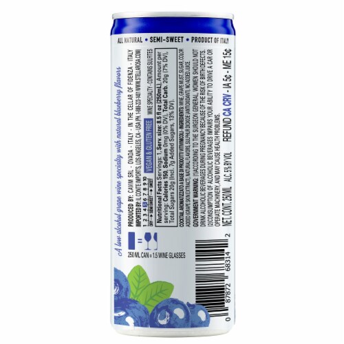 Stella Rosa Blueberry Semi-Sweet Italian Red Wine Perspective: back