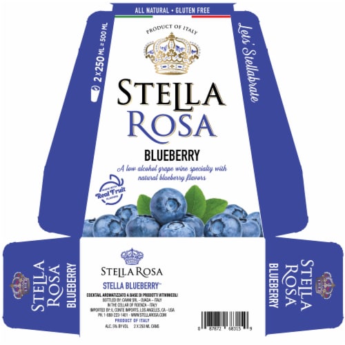 Stella Rosa Blueberry Semi-Sweet Red Wine 2Pk Perspective: back