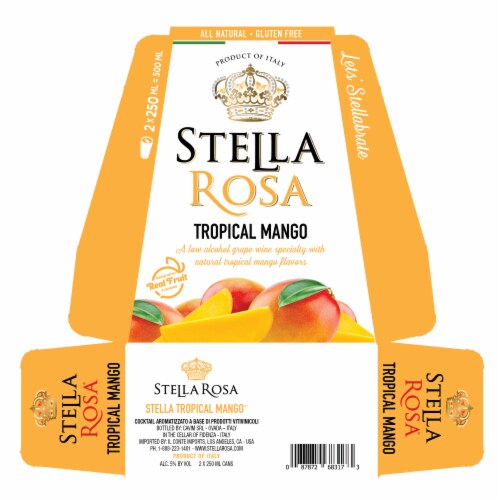 Stella Rosa Tropical Mango Semi-Sweet Italian White Wine Perspective: back