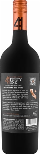 Highlands 41 Paso Robles Black Granite Red Wine Perspective: back
