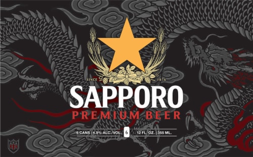 Sapporo Premium Beer Cans Perspective: back