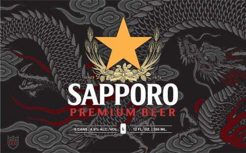 Sapporo Premium Beer Cans Perspective: back