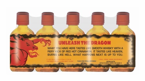 Fireball Wine Based Cinnamon Whisky Ready to Drink Cocktail Perspective: back