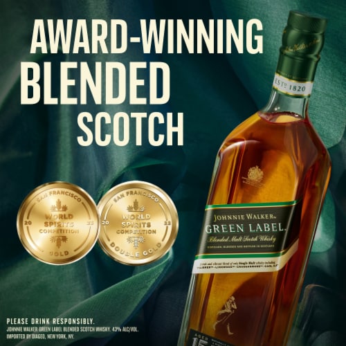 Johnnie Walker Whisky - Blended Malt Scotch JW Green Label Perspective: back