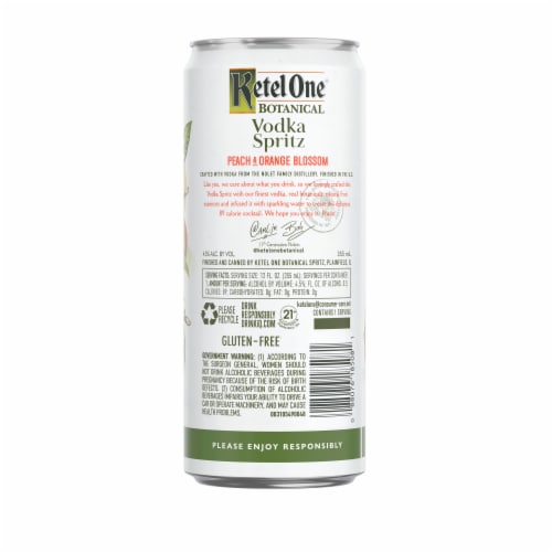 Ketel One Botanical Vodka Spritz Peach & Orange Blossom Perspective: back