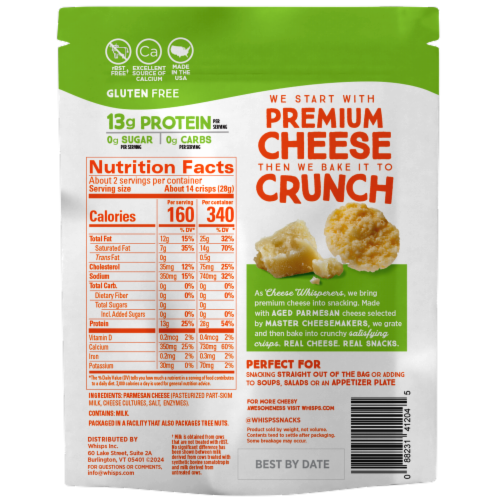 Whisps® Gluten-Free Parmesan Cheese Crisps Perspective: back