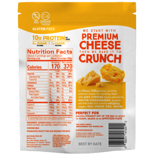 Whisps® Gluten-Free Cheddar Cheese Crisps Perspective: back