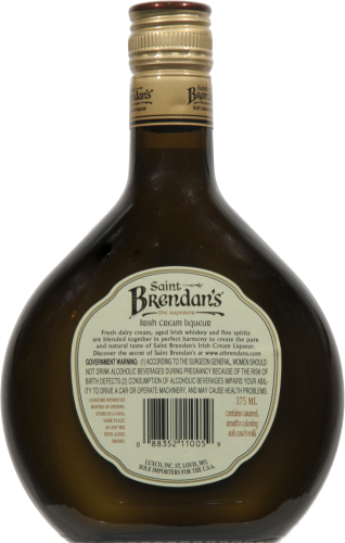 Saint Brendan's Irish Cream Cordial Perspective: back