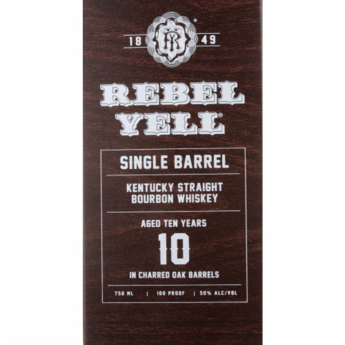 Rebel Yell Aged 10 Years Single Barrel Kentucky Straight Bourbon Whiskey Perspective: back