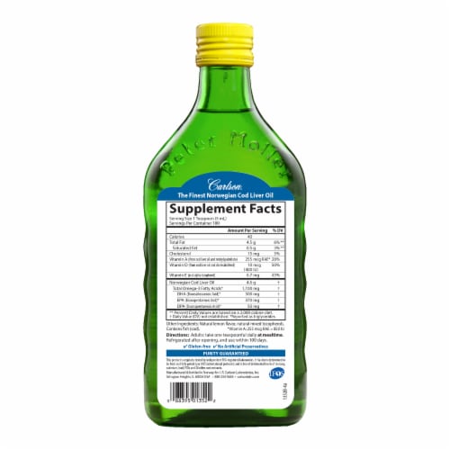 Carlson Lemon Norwegian Cod Liver Oil Perspective: back