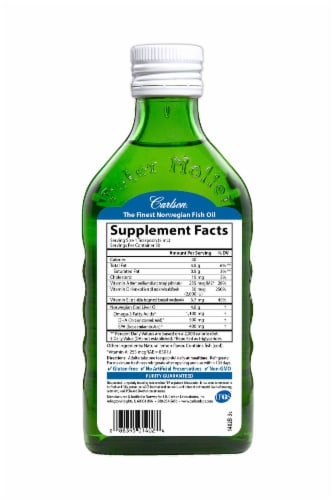 Carlson Norwegian Super D Omega-3 Dietary Supplement Liquid Perspective: back