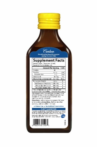 Carlson the Very Finest Lemon Fish Oil Perspective: back