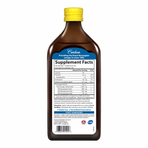 Carlson The Very Finest Lemon Fish Oil Perspective: back
