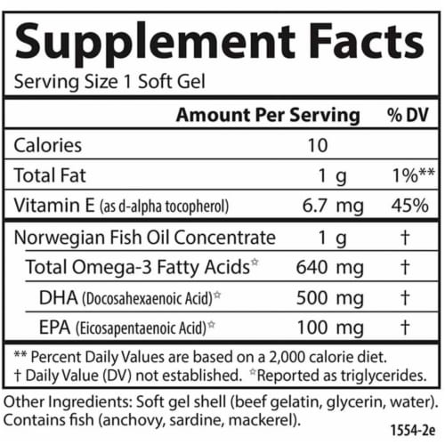 Carlson Super DHA Gems 1000mg Soft Gels Perspective: back