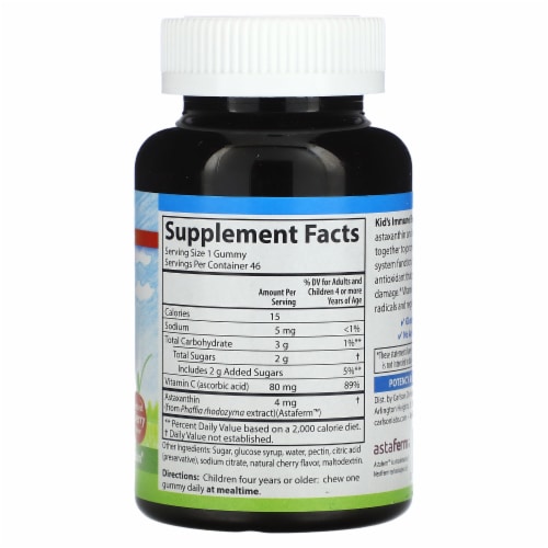 Carlson Kids Immune Boost Natural Cherry - 46 Vegetarian Gummies Perspective: back