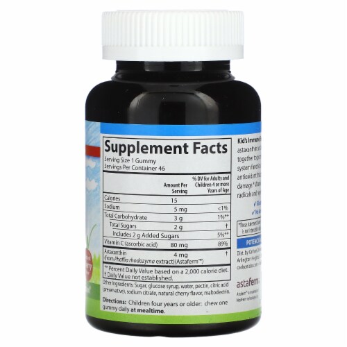 Carlson Kids Immune Boost Natural Cherry - 46 Vegetarian Gummies Perspective: back