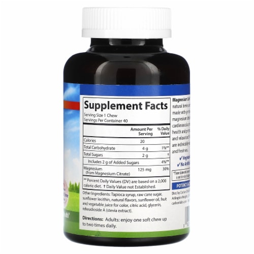 Carlson® Magnesium Soft Chews 125 Mg Perspective: back