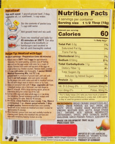 Maggi Meatloaf Seasoning Mix Perspective: back