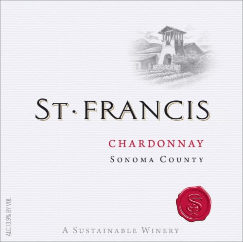 St. Francis Winery Chardonnay California White Wine Perspective: back