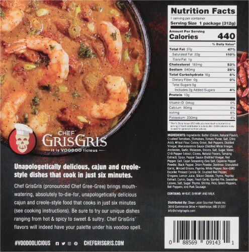 Chef Gris Gris Shrimp and Sosis Gumbo Soup Frozen Meal Perspective: back