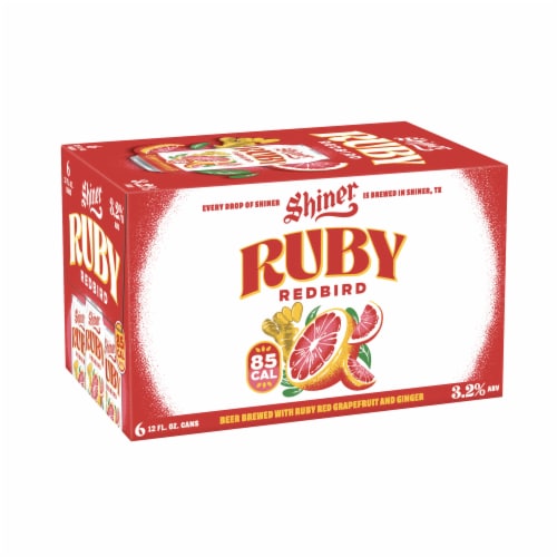 Shiner Ruby Redbird Fruited Lager Craft Beer Perspective: back