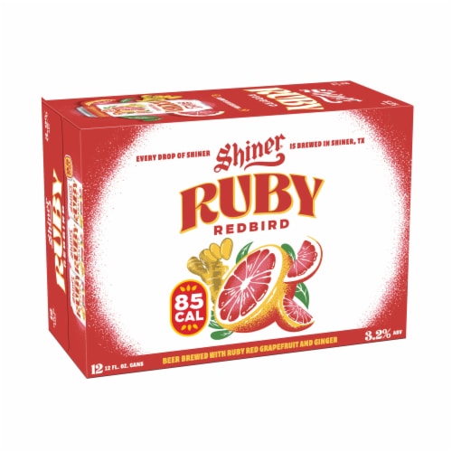 Shiner Ruby Redbird Fruited Lager Craft Beer Perspective: back