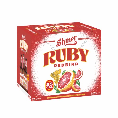Shiner Ruby Redbird Fruited Lager Craft Beer Perspective: back