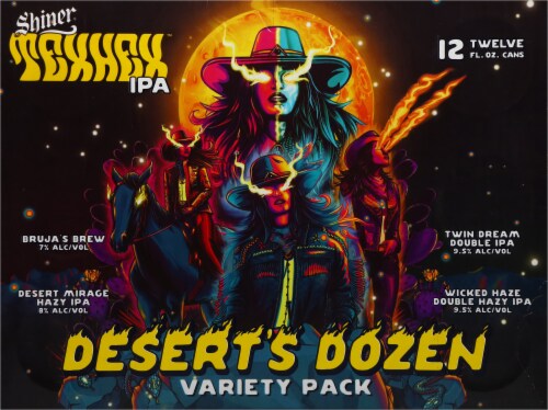 Shiner Tex Hex Desert's Dozen IPA Variety Pack Craft Beer Perspective: back