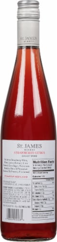 St. James Winery American Strawberry Citrus Sweet Wine Perspective: back