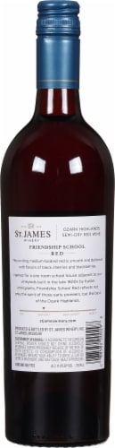 St. James Winery Friendship School Red Wine Perspective: back