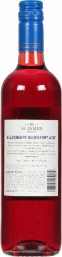 St. James Winery Blackberry Blueberry American Sweet Red Wine Perspective: back