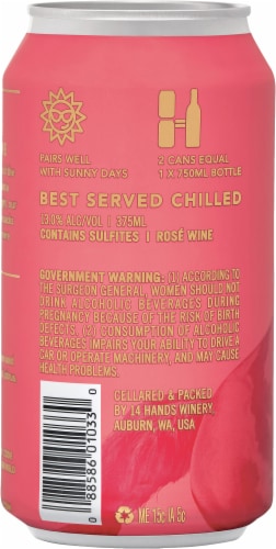 14 Hands Rosé Washington Wine Can Perspective: back