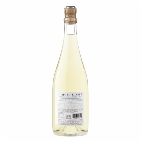 Liquid Light Brut Washington Low Calorie & Low Sugar Sparkling White Wine Perspective: back