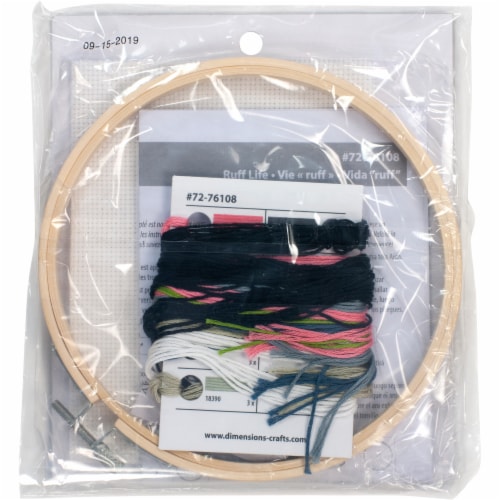 Dimensions Counted Cross Stitch Kit 6 Round-Ruff Life Perspective: back